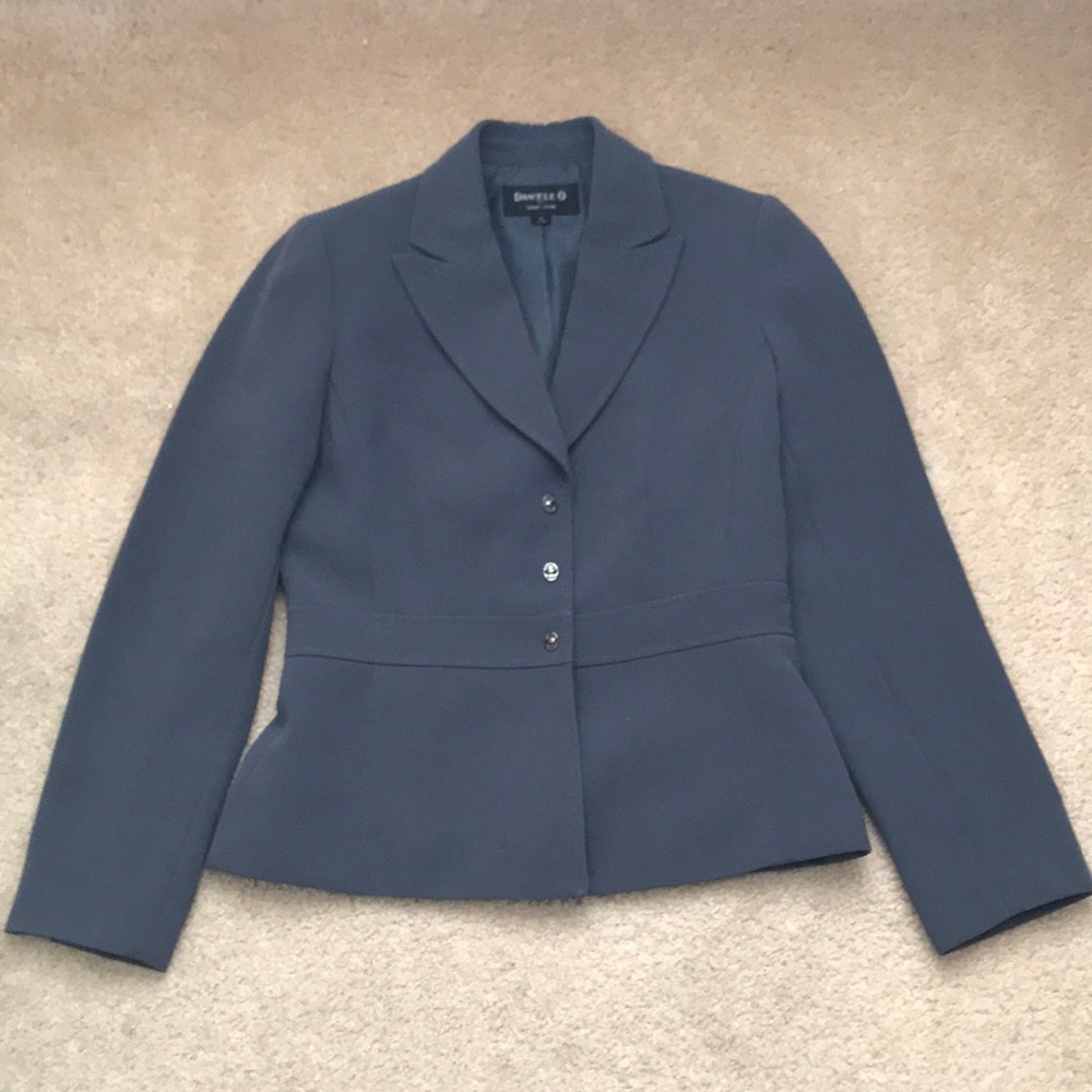 Daniele O by Tahari Levine Grey Tailored Lined Jacket.
